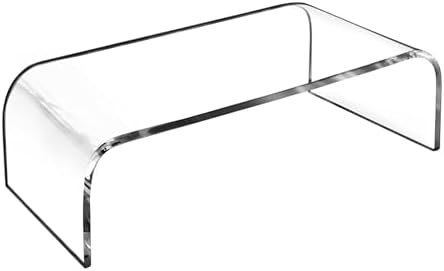 AMT Acrylic Laptop Monitor Stand & Computer Riser with Cat Keyboard Protector, Space-Saving Design, Extra Storage, Clear