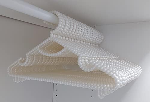 20 Pieces Plastic Heavy Duty Pearl Hangers. Bride Hanger for Wedding Dress. Bridesmaid Hangers. Hanger for Shirt, Pants, Clothing, Coat, Bridal, Sweater and Home Decor. (PH6)