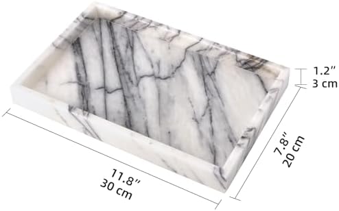 Marble Bathroom Vanity Tray, Lilac, 12"x 8" x1.2"