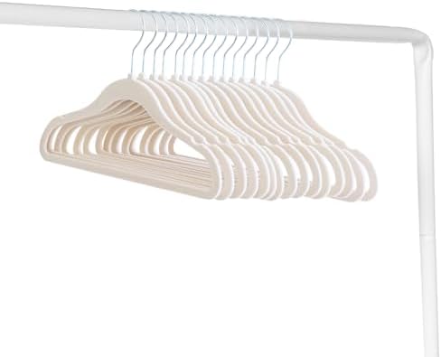 3 Sprouts Velvet Baby Hangers, Non Slip Slim, Beige, 30 Pack