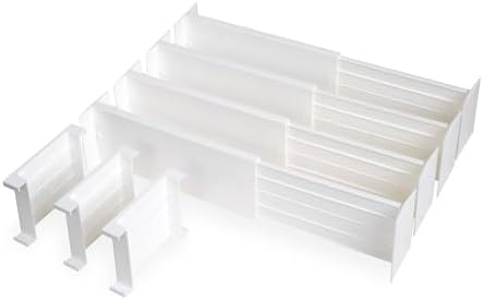 Dial Industries Dresser Drawer Dividers, 4 Pk + 3 Cross Dividers, 4.5" Deep
