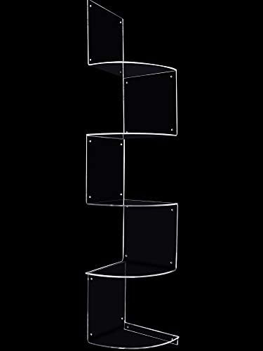 5 Tier Corner Shelf Wall Mount Floating Acrylic Corner Shelves Easy to Assemble Corner Bookshelf, Plant Shelf Wall Organ
