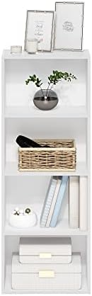 Furinno LUDER 4-Tier Book Shelf, Open Shelves Bookshelf, White
