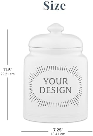 Let's Make Memories Personalized Cookie Jar - For Bakers - Kitchenware - Ceramic - Airtight Lid - Treats for Little Help