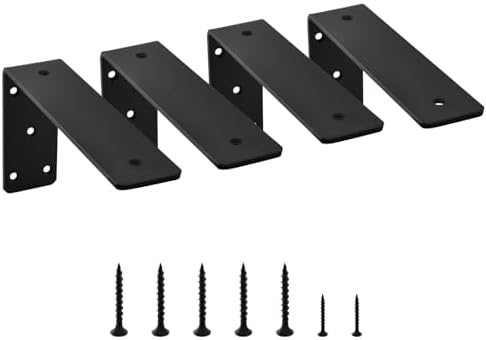 3 Pack L10 x H 6" x W 2.5" 6mm Thick Countertop Support Brackets, Heavy Duty Countertop Hidden Bracket L Shelf Bracket M
