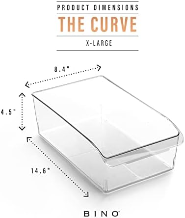 BINO | Plastic Storage Bins, X-Large | THE CURVE COLLECTION | Multi-Use Organizer Bins | Built-In Handle | BPA-Free | Pa