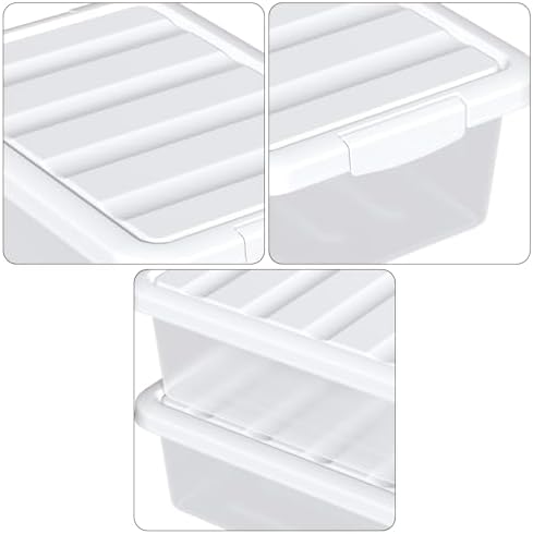 Stackable Plastic Storage Bins with Lids, 14 Qt, 2 Pack