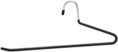 Amazon Basics Non-Slip Trouser/Slack Hangers, Pants Closet Organizer with Easy Slide Design, Metal with Rubber Coating, Black/Silver, 30-Pack