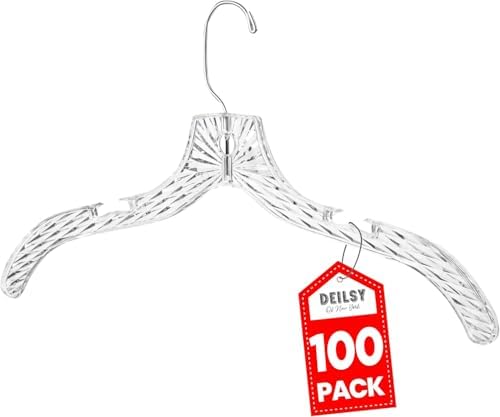 DEILSY™ Clothes Hangers 100 Pack Crystal Clear Plastic Hangers