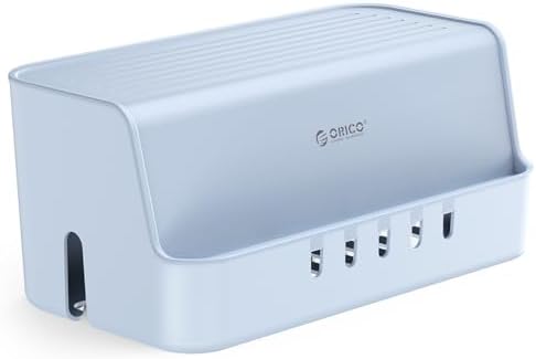 ORICO Cable Management Box with Phone Stand Lid, Large Cord Organizer Case for Hiding Power Strips & Surge Protectors, H