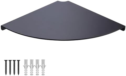11 Inch Corner Shelf - Heavy Duty 3.0mm Aluminum Alloy Wall Mounted Floating Shelf for Bathroom, Kitchen, Living Room, O