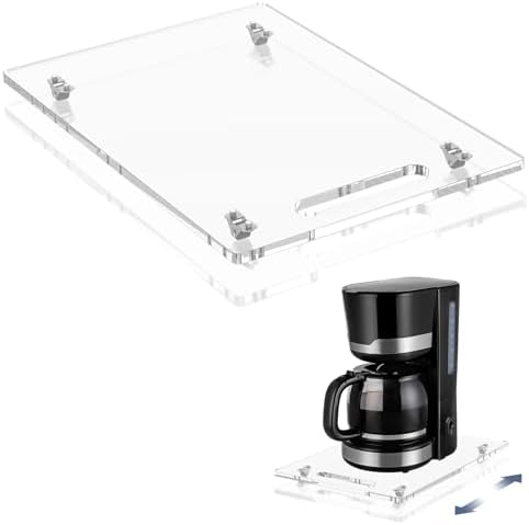 Sliding Tray for Coffee Maker, 9.8" x 14" Acrylic Appliance Sliders