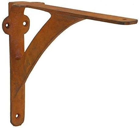 A29 Iron Wall Shelf Brackets, 7.38 x 9.88 in, Rust, Set of 2