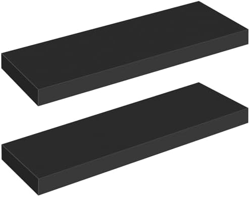 HOOBRO Floating Shelves for Wall, Wall Mounted Shelf Set of 2, 23.6" Hanging Shelf with Invisible Brackets, for Wall Dec