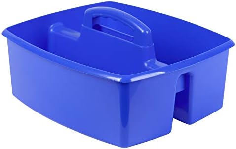 Storex 2-Compartment Large Craft Caddy – Multipurpose Classroom Organizer with Handle, Assorted Colors, 6-Pack (00948A06C)