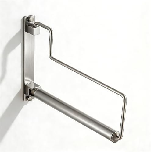 NEWRAIN Clothes Drying Rack, Laundry Racks for Drying Clothes, Wall Mounted Swing Arm Clothes Hanger for Laundry Room, Garage, Indoor & Outdoor Use,Brushed Nickel