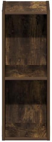 Furinno Fulda Book Shelf, 2-Tier Narrow Bookshelf, Bookcase with 8-in Width Storage Shelf, 9.3 x 7.9 x 21.2, for Living 