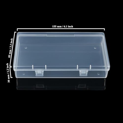 LJY 12 Clear Rectangular Plastic Boxes, 6.1 x 3.3 x 1.2 in for Sewing
