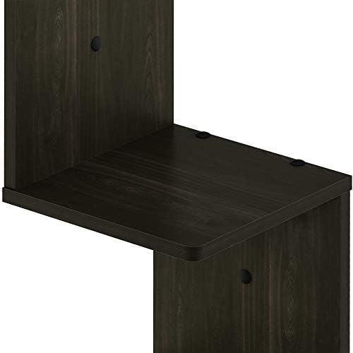 Furinno Rossi 5-Tier Corner Square Floating Shelves for Wall, Espresso