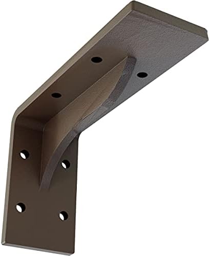 Ekena Millwork BKTM02X06X03EBHBR Steel Bracket Embrey, 2" W x 6" D x 3 3/4" H, Hammered Brown