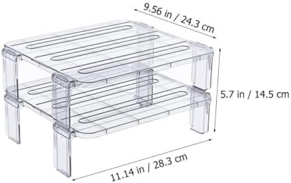 SHOWERORO 2pcs Stacking Shelf Freezer Rack - Kitchen Storage Rack