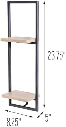 Honey Can Do Double Floating Wall Shelf SHF-08572 Natural