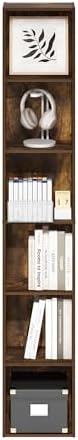 Furinno LUDER Book Shelf, 6-Tier Tall Modern Bookshelf, Bookcase with Open Shelves, 9.3 x 12 x 71, for Living Room, Bedr