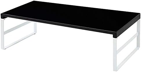 LIHIT LAB Desktop Stand, Sturdy Steel Stand for Laptop/Computer Monitor, 9.8 x 23.2 x 6.3 inches, Black (A7333-24)