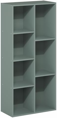 7-Cube Bookshelf, Bookcase, Book Shelf, Cube Storage Organizer, 9.4 x 19.5 x 41.7, for Home Office, Living Room, Bedroom