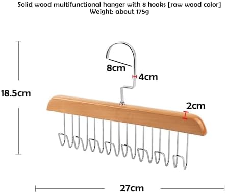 GROVENT® 2 Pcs Wooden Hanger for Clothes Hanging, Hangers for Wardrobe and Cupboard, 8 Hook Adjustable Clothes Hanger fo