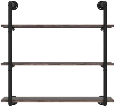 MBQQ Industrial Retro Pipe Shelf 36in 3 Tier Wall Mounted,Rustic Floating Shelves,Farmhouse Kitchen Bar Shelving,Home De