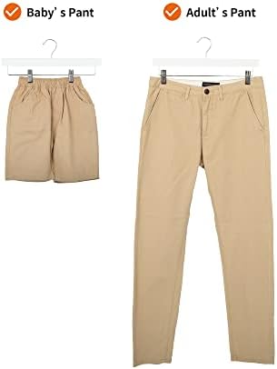 Amazon Basics Durable Wooden Pants and Skirt Hangers with Clips, Closet Organizer, White, 10-Pack