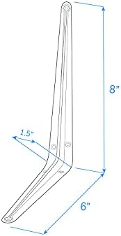 Nuk3y L Shape Heavy Duty Shelf Bracket with Screws, 20 Pack (6"" x 8"", White)