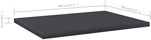vidaXL Gray Engineered Wood Bookshelf Boards 15.7"x11.8"x0.6", Modern Style, Easy to Install and Clean, Set of 8, Ideal 