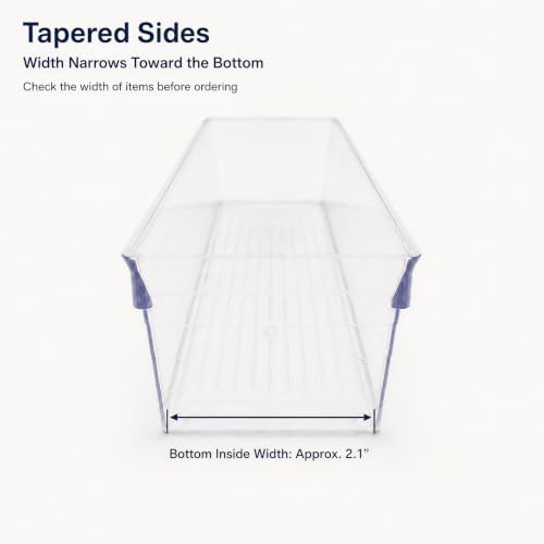 Kingrol 10 Pack Clear Narrow Tapered Drawer Organizer Trays, 12 x 3 x 2 in