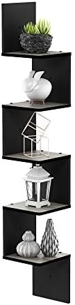 5-Tier Corner Square Wall Shelf, Corner Floating Shelves for Wall, Radial Wall Mounted Book Shelf, for Bedroom, Bathroom