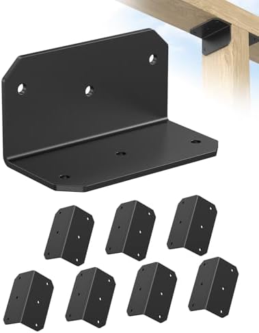 4 Inch L Bracket Corner Brace, 90 Degree Angle Iron, Black 8Pcs