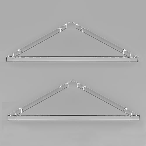 evron Corner Shelf Wall Mount, Acrylic Corner Shelves for Bathroom & Kitchen, Living Room, Space-Saving Wall Mounted Cor