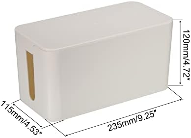 MECCANIXITY Cable Management Box PS Cord Organizer Box with Tie to Hide Wires & Power Strips Desk TV Computer Cable Orga