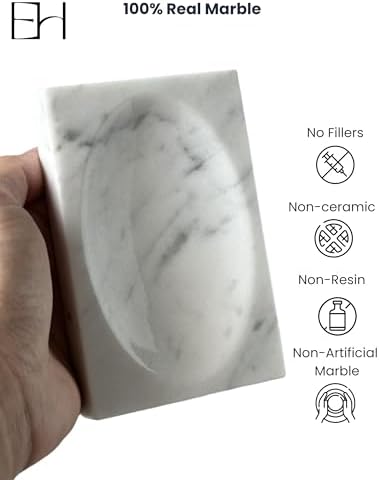 Marble Soap Dish Tray, Soap Bar Holder for Bathroom Shower