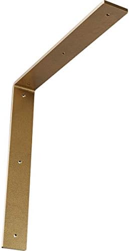 2"W x 14"D x 14"H Hamilton Steel Bracket, Hammered Gold