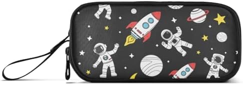 Astronaut Rocket Planet Stars Pencil Case Box Boys Girls Large Pencil Pouch Zipper Compartments Big Capacity Stationery Pen Bag Organizer for Kids Teens Adults School Office