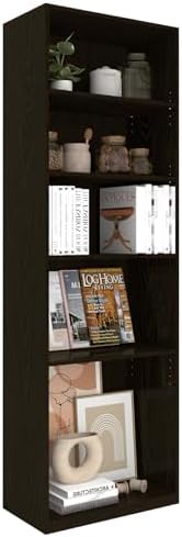 CTESNE【2026 Adjustable Shelves 5-Tier Bookcase, 71 inches, Wooden Open Display Floor Bookshelf (Chocolate Color)