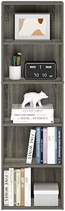 Furinno LUDER Book Shelf, 5-Tier Bookshelf, Bookcase with Open Shelves, 9.4 x 15.8 x 52, Easy Assembly, for Living Room,