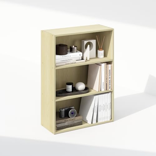 Furinno Simple Book Shelf, 3-Tier Bookshelf, Storage Shelves Bookcase, 9.7 x 23.7 x 31.5, for Living Room, Bedroom, Home