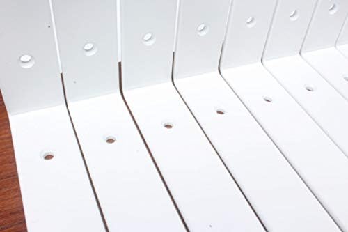 8 Pack - L 8" x H 6" x W1.5, 5mm Thick White L Shelf Bracket, Iron Shelf Brackets, Metal Shelf Brackets, Floating Shelf, Shelf Supports with Screws