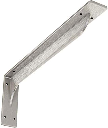 Ekena Millwork BKTM02X18X06EBSS Steel Bracket Embrey, 2" W x 18" D x 6 1/2" H, Stainless Steel