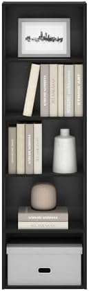 Furinno LUDER Book Shelf, 5-Tier Bookshelf, Bookcase with Open Shelves, 9.4 x 15.8 x 52, Easy Assembly, for Living Room,
