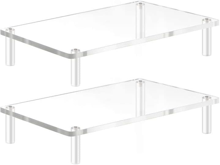 YestBuy Acrylic Monitor Stand Riser, Clear Computer Stand for Laptop, iMac, Pc, Printer, Desktop Ergonomic, Desk Riser W