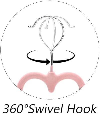 Coloch 50 Pack Pink Velvet Hangers, Non-Slip Clothes Hangers with 360 Degree Rotating Hook Thin Felt Adult Hanger for Coat, Dress, Shirt, Jacket